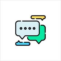 A conversation icon with two speech bubbles vector