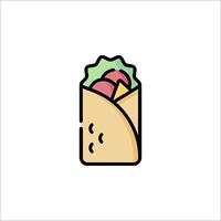 A taco in a wrap icon vector