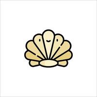 A cartoon shell icon on a white background vector