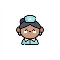 A cartoon nurse character with a blue hat vector