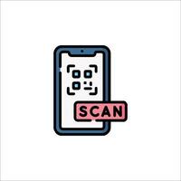 A smartphone with the word scan on it vector