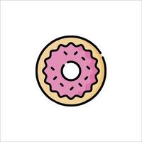 A donut icon in a flat style on a white background vector