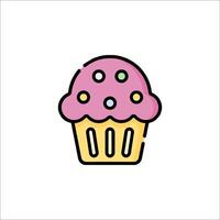 A cupcake icon in a flat style vector