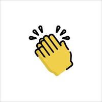 A yellow hand with a hand gesture vector