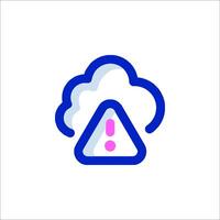 A cloud with a warning sign on it vector