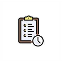 A clipboard with a clock and a checklist icon vector