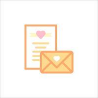 An envelope and a letter with a heart icon vector