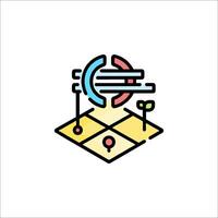 A colorful logo with a globe and a map vector