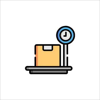 A clock and a box on a scale vector