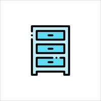 A blue drawer icon on a white background vector