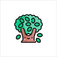 A cute tree with leaves on it vector