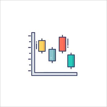 A line icon of a bar chart with a bar graph vector