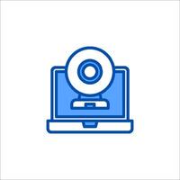 Webcam icon, line icon, illustration, flat design, flat design, web design, vector