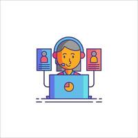Call center operator icon illustration vector