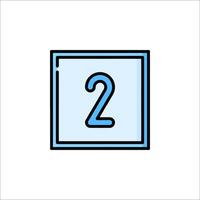 A blue square with the number two on it vector