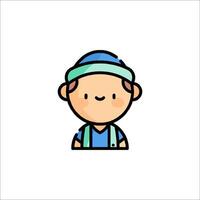 A cartoon character with a hat and a blue cap vector