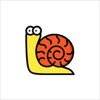 A cartoon snail with a big eye vector