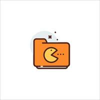 A folder icon with a pacman character vector