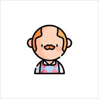 An old man with a mustache and a bow tie vector
