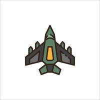 A green fighter jet icon on a white background vector