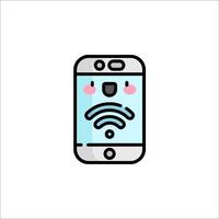 A phone with a wifi symbol on it vector