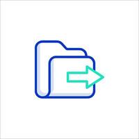 A folder icon with an arrow pointing to it vector