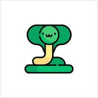 A green snake on top of a green base vector