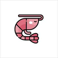 A pink shrimp with a hat on its head vector