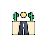 Road to cactus icon illustration vector