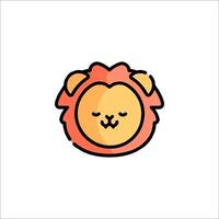 A cartoon lion head with a smile on its face vector