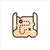 A treasure map icon with a dot on it vector