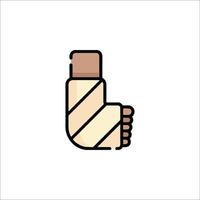 A bandaged hand icon on a white background vector