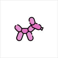 A pink balloon dog icon on a white background vector