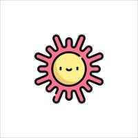 A cartoon sun with a smile on it vector