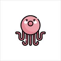 An octopus with a pink face and eyes vector
