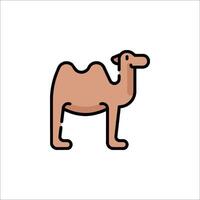 A camel is standing in front of a white background vector