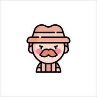 A man with a mustache and hat vector