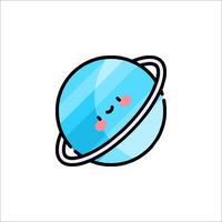 A cute cartoon planet with a smile on it vector
