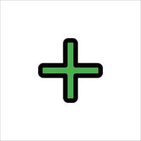 A green plus sign on a white background vector
