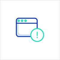 A computer screen with a warning icon vector