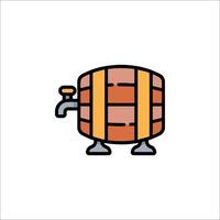 A cartoon barrel with a tap on it vector