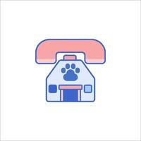 A dog house with a phone icon vector