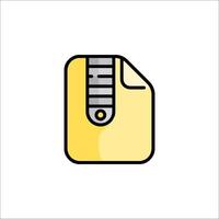 A file folder icon with a zipper vector