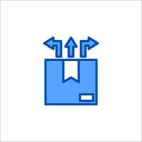 A blue box with arrows coming out of it vector