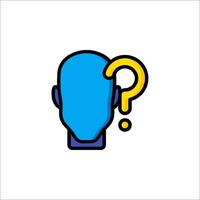 A blue man with a question mark on his head vector