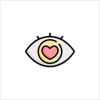 An eye with a heart in it vector