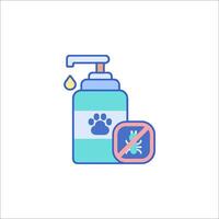 A bottle of hand sanitizer and a paw print vector