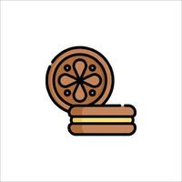 A cookie with a flower on it vector