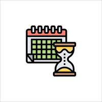 A clock and a calendar icon on a white background vector