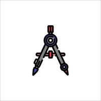 A compass icon with a red and blue color scheme vector